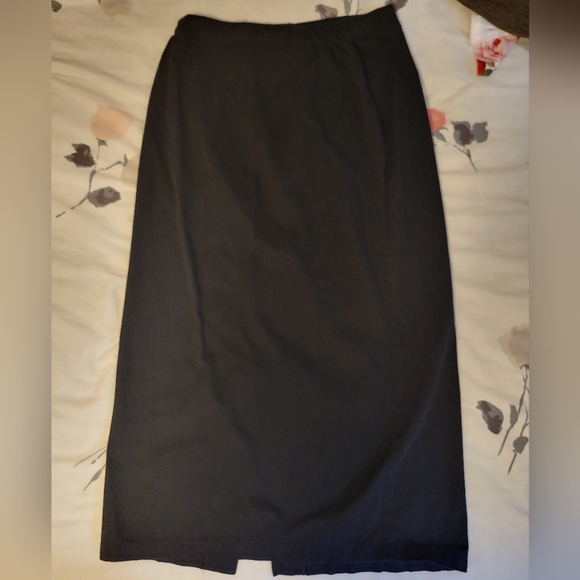 Vintage Whittall & Shon Black Button Down Maxi Skirt Size L - Picture 3 of 4